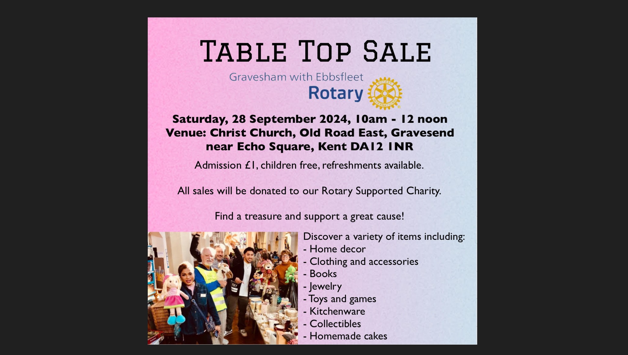 Join us for table tops!